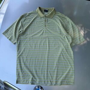 Nike Golf green and blue striped polo shirt